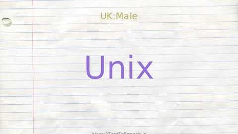 How to pronounce unix