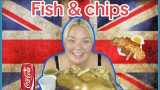 Traditional fish and chips #mukbang #eatingshow #fishandchips #fish #chips #british #uk