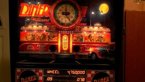 Williams DINER pinball machine: clock