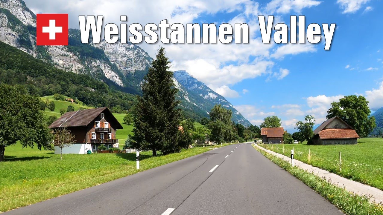 Weisstannen Valley Switzerland 🇨🇭 Scenic Drive & Beautiful Mountain Place [4K]