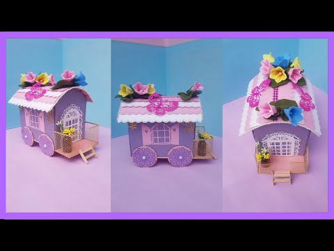 How to Make a Gypsy Wagon Decorated with Flowers | Cara Membuat Gerobak Gipsi Dihiasi Bunga