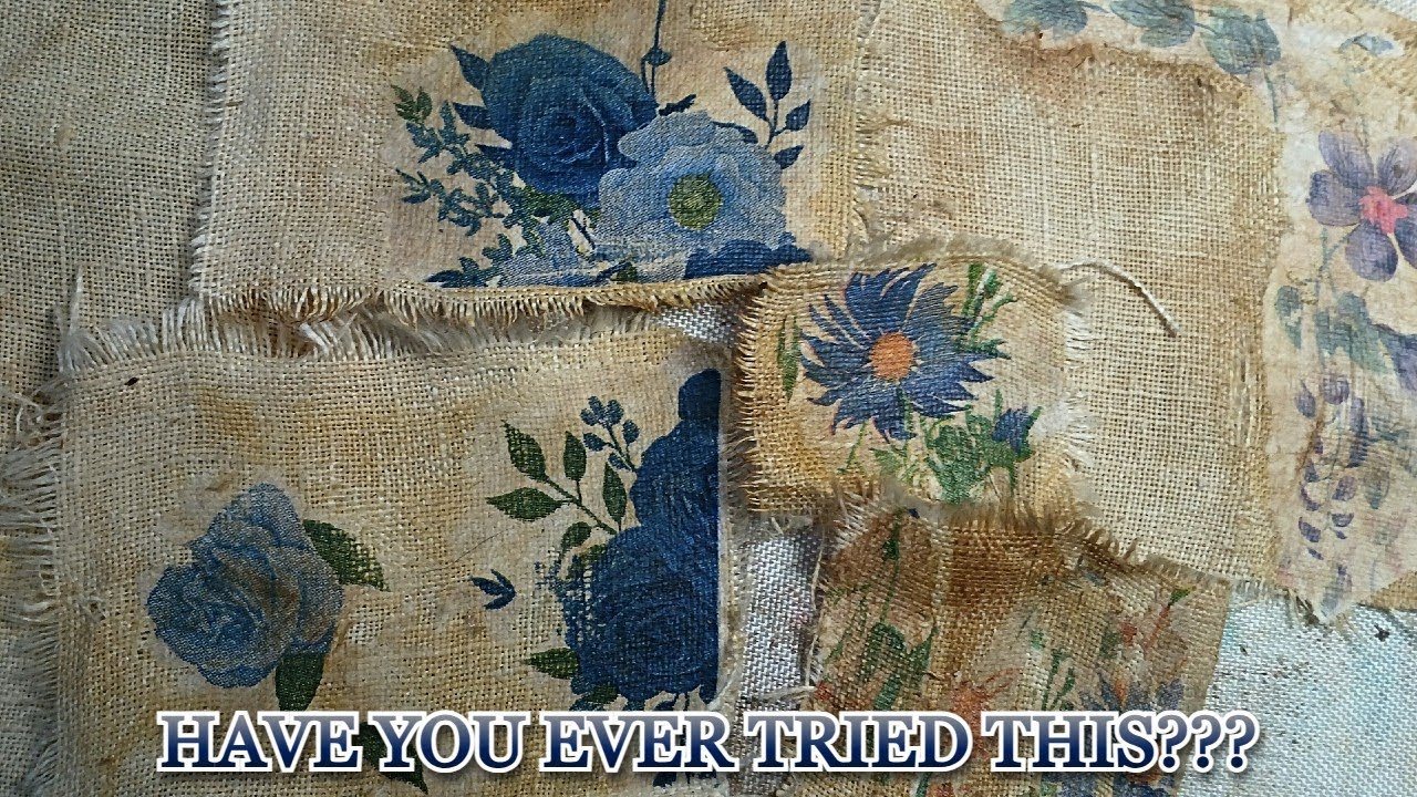 HAVE YOU TRIED THIS TECHNIQUE?  NEW TO ME, NAPKIN ON FABRIC WITHOUT USING WET GLUE MIXTURE