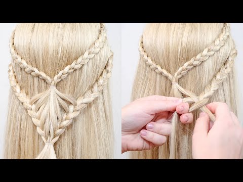 Super Easy & Beautiful Double Braided Half up Half Down Hairstyle - Beginner Friendly Hairstyle