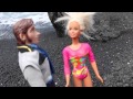 Disneycartoys frozen dolls elsa anna and kids join barbie and hans in hawaii plane ride and beach
