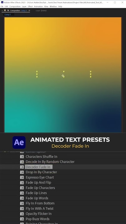 After Effects - Animated Text Presets - Decoder Fade In #aftereffects # ...