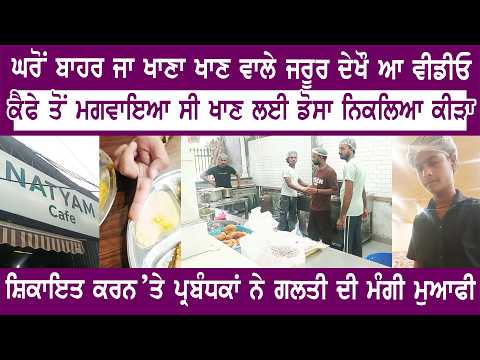 ਅੰਮ੍ਰਿਤਸਰ ਦੇ ਸਾਊਥ ਇੰਡੀਅਨ 'ਨਾਟਯਮ' ਕੈਫੇ ਦੇ ਵੜੇ ’ਚੋਂ ਨਿਕਲਿਆ ਕੀੜਾ