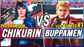 T8 🔥 Chikurin (#1 Ranked Lili) vs Buppamen (#1 Ranked Steve) 🔥 Tekken 8 High Level Gameplay