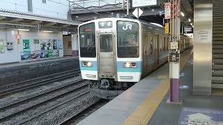 甲府駅｜中央本線（211系電車）上り 普通列車 6両編成と発車メロディー（山梨県旅行）JR EAST Chūō Main Line Kofu Station Yamanashi JAPAN TRAIN