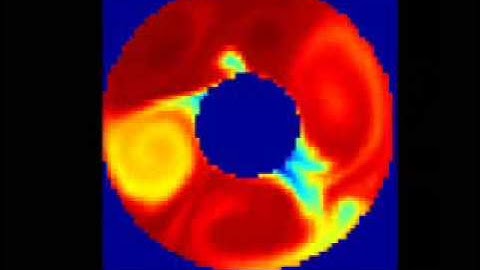 Numerical Simulation of Differentially Heated Rotating Annulus Expt - horizontal view