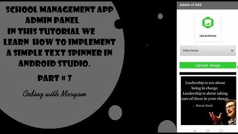 School Management app Admin Panel - how to implement a simple Text Spinner in Android Studio.