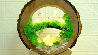 Mushroom Night Light With Round Wooden Frame. Special Night Light. Best Decoration Item screenshot 4