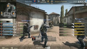FaZe Niko 1 vs 3 Clutch vs NIP BO1 Inferno [ECS EUROPE] 26 4 2017
