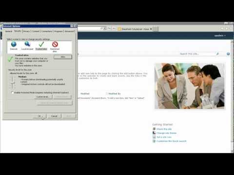 Add SharePoint site to your Trusted Sites in Internet Explorer