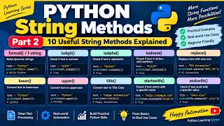 10_Python String Methods Part 2 in Tamil | f-string, replace(), lower(), upper(), isdigit() & More