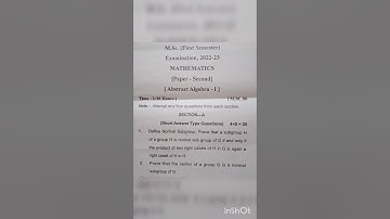 #Abstract Algebra.          MSc 1st sem paper 2022-23