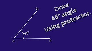 How to draw 45 degree angle using protractor.Construct 45 degree angle using protractor.shsirclasses