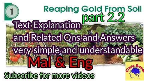 Standard 7 Basic Science unit 1 Reaping Gold from soil part 2.2