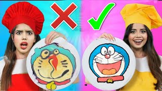 Pancake Art Challenge 🦄Who Draws it better 🎨 Doraemon / Unicorn / Pizza Pancakes 🥞 screenshot 4