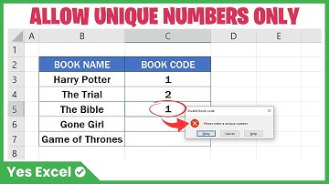 Allow Unique Numbers Only - Excel Data Validation