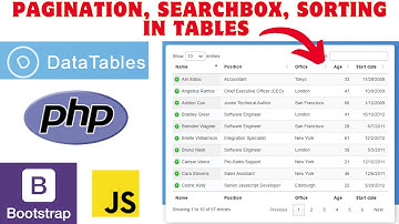 How to add Pagination, Search box , Sorting In Tables Using PHP, Data Tables, Bootstrap??