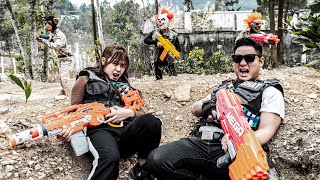 [ 1 Hour Nerf War ] Warriors SEAL MARINES Nerf Guns Fight XICMAN Mask Crazy