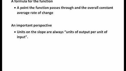 Screencast 1.4.1 Introduction to Linear functions