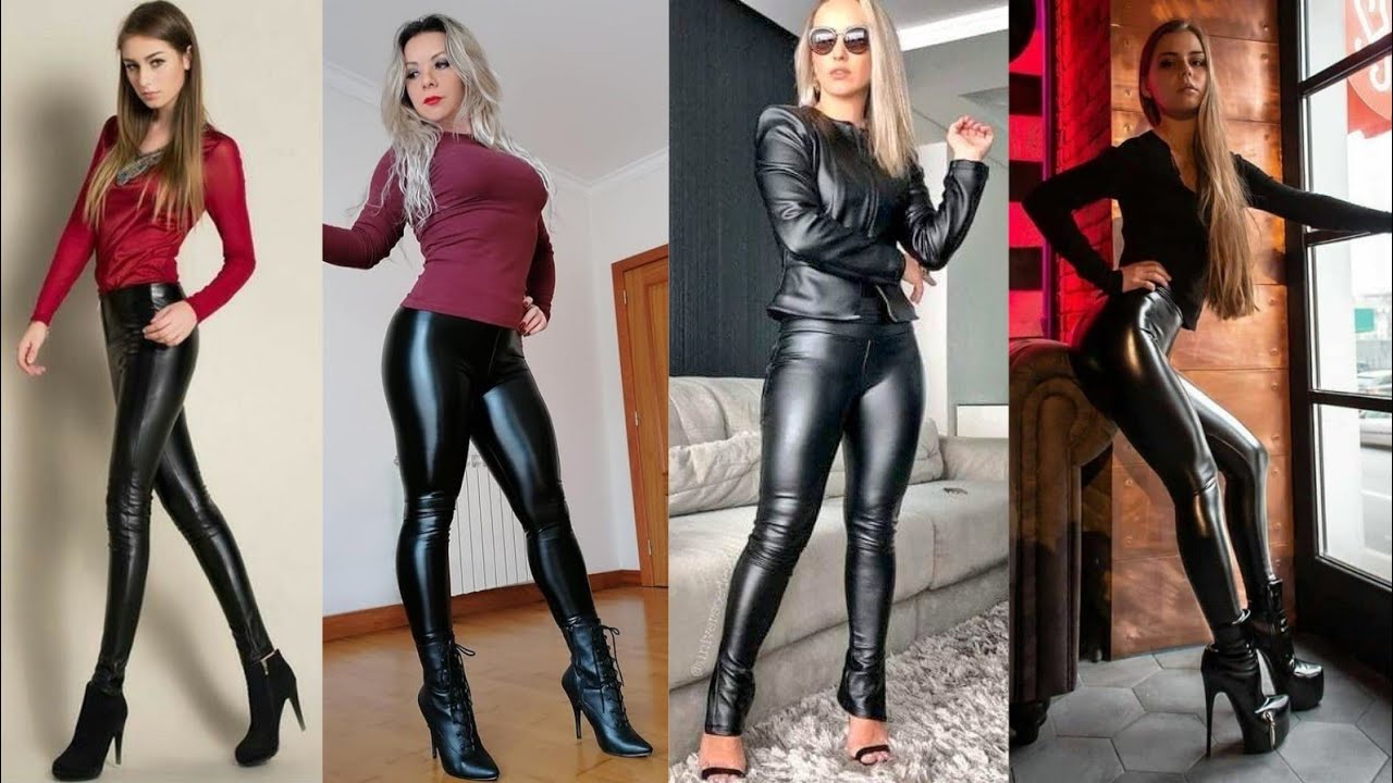 Incredible & glossy leather legging designs ideas 2022//skin tight