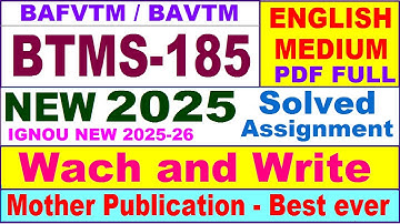 BTMS 185 solved assignment 2025 in English || btms 185 solved assignment 2024-25 || btms185 2025-26