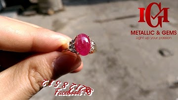 Nhẫn vàng 18k đính đá chủ Ruby Lục Yên màu đỏ chất ngọc đẹp