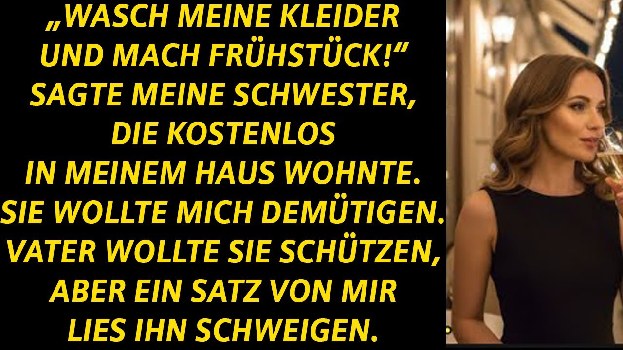 Schwester wohnte gratis bei mir – verlangte Frühstück und Wäsche. Ich zeigte ihr die Tür.