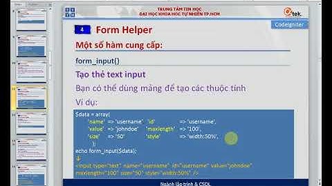 MVC CodeIgniter   Form helper   Học lập trình