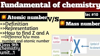 What is atomic and mass numbers || diffrence b/w atomic mass and mass number || #9thclasschemistry