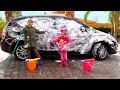 Ksysha plays with toys for car wash  ksysha kids tv