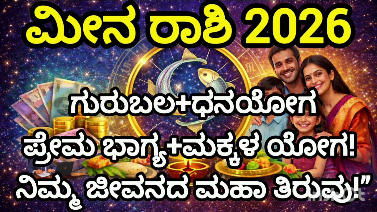 ♓ ಮೀನ ರಾಶಿ ಜನರೇ ಗಮನಿಸಿ! 🐟🔥ಗುರುಬಲ + ಧನಯೋಗ + ಪ್ರೇಮ ಭಾಗ್ಯ + ಸಂತಾನ ಸುಖ – ನಿಮ್ಮ ಭಾಗ್ಯ ಬದಲಾವಣೆ! ✨