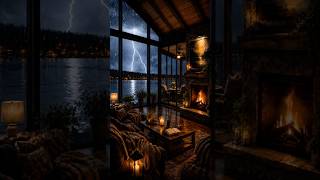 Heavy Rain And Thunder Sleep Ambience ⛈️🌧️ #asmr #sleep #thunderstorm #cozy #rainynight