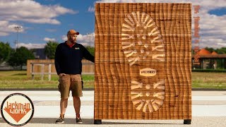 Carving a Giant 'Bootprint' from Reclaimed Wood