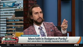 First Things First | Nick Wright RIPS Brock Purdy & Aaron Rodgers, Purdy Is OVERRATED, Rodgers TOXIC
