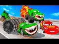 Lightning mcqueen and mater vs zombie  pixar cars zombie apocalypse in  beamngdrive
