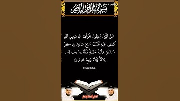سورة البقرة الآيتين 261 و 262 بصوت الشيخ فارس عباد برواية حفص #القرآن_الكريم #اكسبلور #المصحف #viral