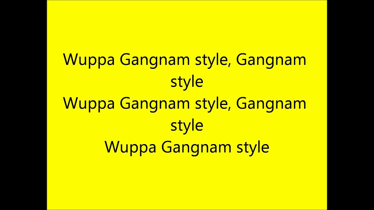 english lyrics to gangnam style