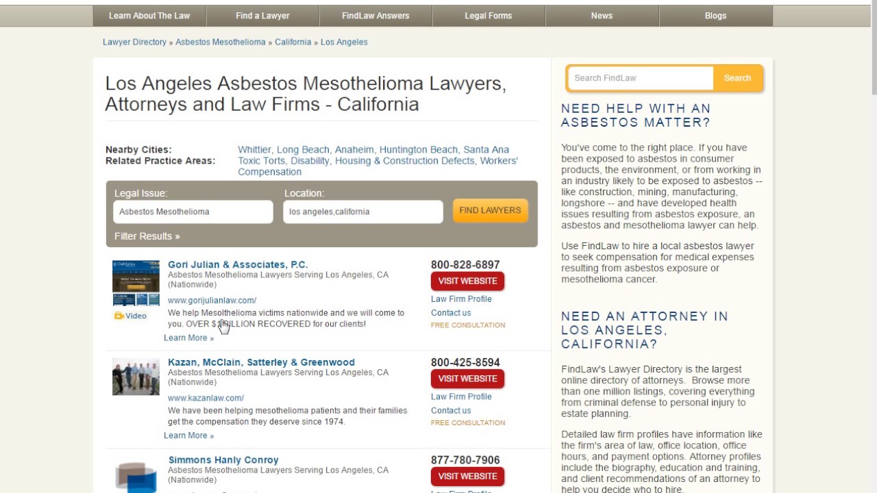 mesothelioma attorneys california - YouTube