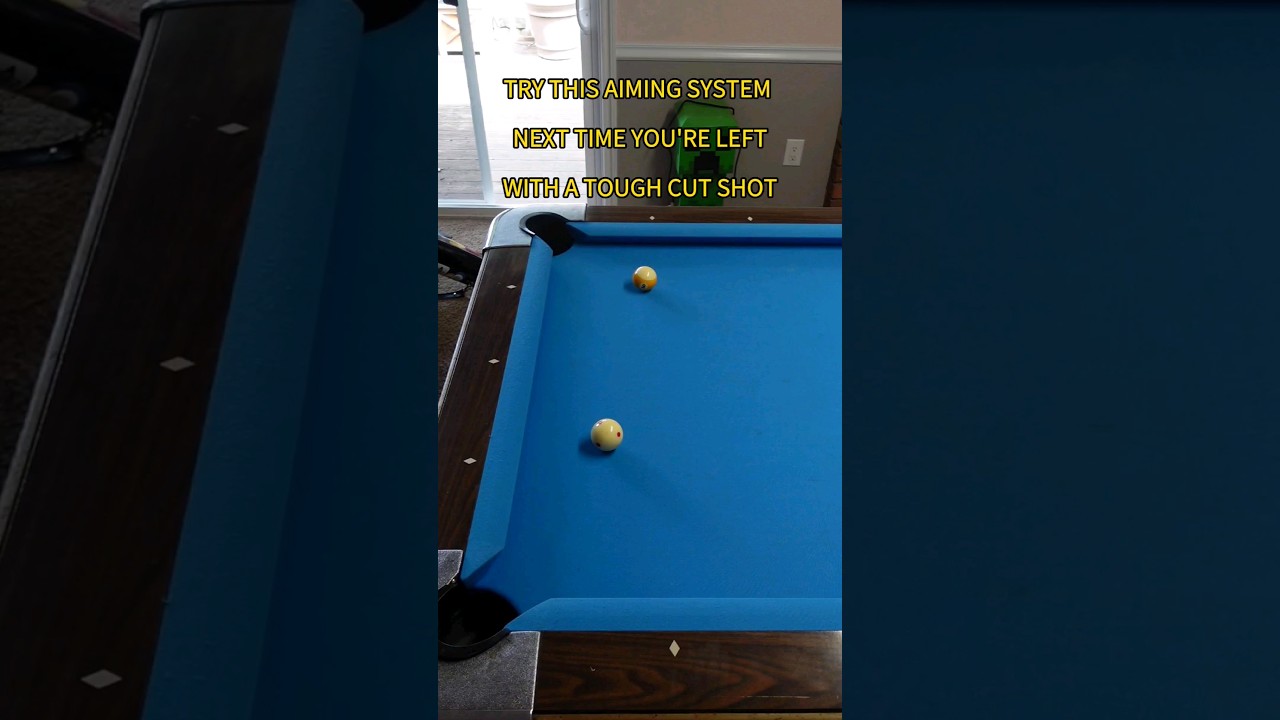 How to Aim Tough Cut Shot Parallel Aiming System #billiards #poolplayer #8ballpool #9ball