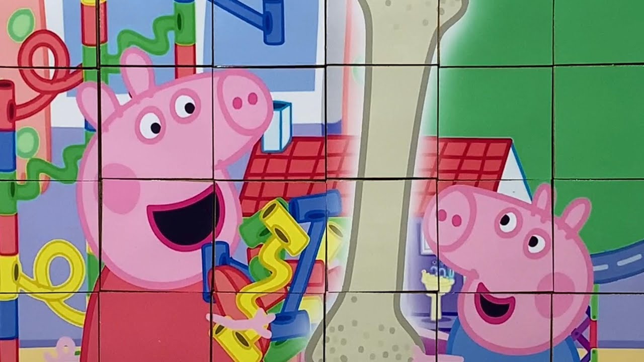 Building the Biggest Marble Run with Peppa and Peppa Pig Puzzle for kids and for fun
