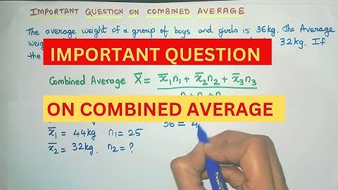 Important Question on Combined Average  | Statistics |  Arithmetic Mean