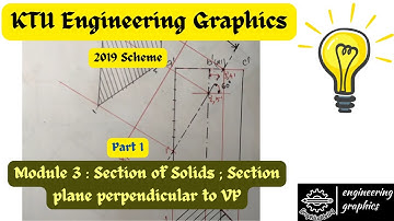 KTU Engineering Graphics; Module 3 Part 1 : Sections of Solids resting on HP