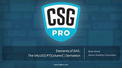 Elements of DAX 04-03: The VALUES( PT[Column] ) Derivation