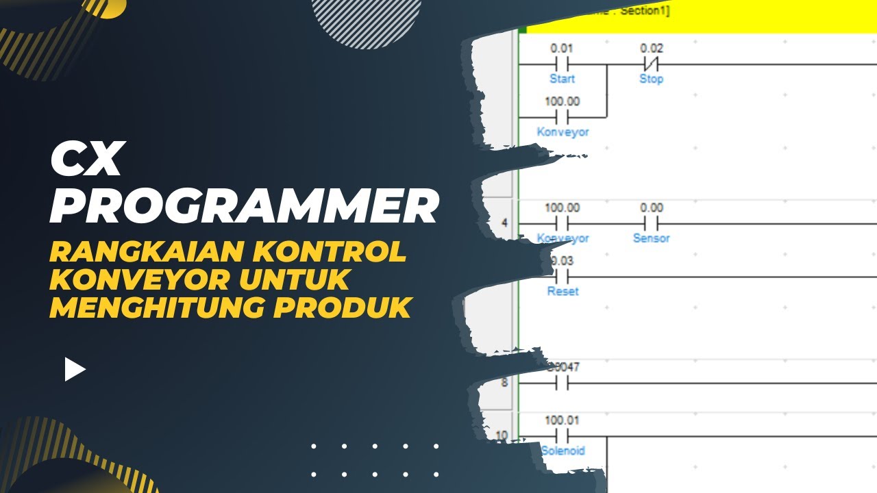 Rangkaian Kontrol Konveyor Menggunakan Software CX Programmer - YouTube