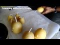 Making beeswax candles with homegrown beeswax