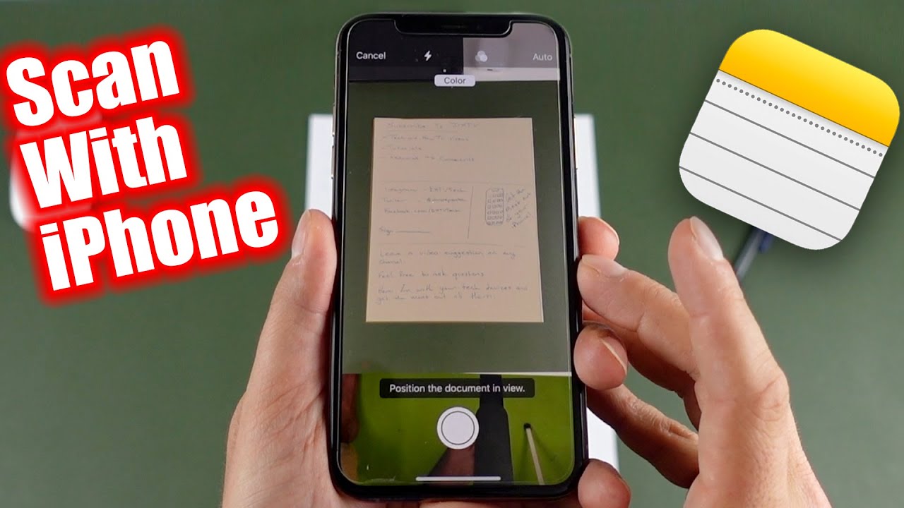 How To Scan Documents On iPhone, iPhone 11, 8, 6s, SE or iPad - YouTube