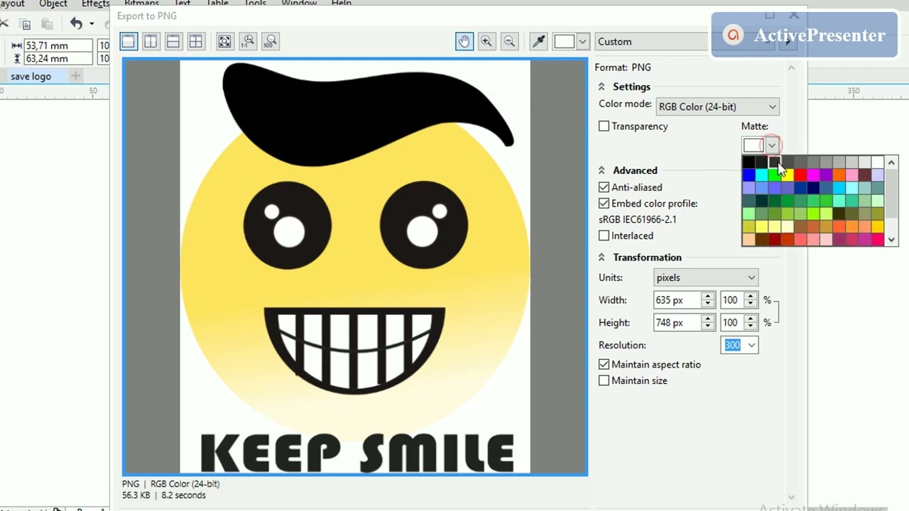 CorelDRAW Tutorial Menyimpan Gambar  format PNG tanpa  